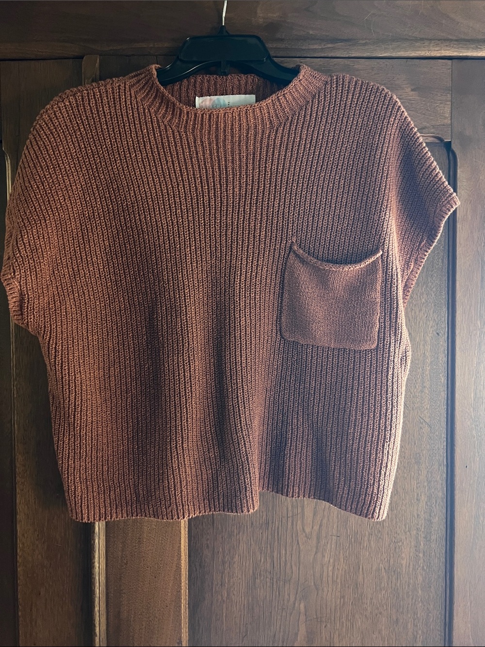 Free People Beach Freya Short-Sleeve Knit Sweater Pullover - Rust